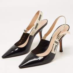 Pre Owned Dior Black Patent Leather J'adior Slingback Pumps Size 40