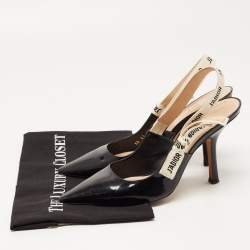 Pre Owned Dior Black Patent Leather J'adior Slingback Pumps Size 40