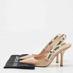 Pre Owned Dior Beige Patent Leather J'adior Slingback Pumps Size 40