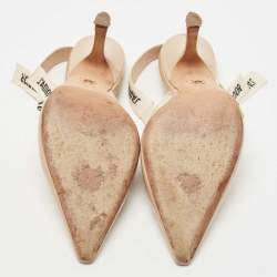 Pre Owned Dior Beige Patent Leather J'adior Slingback Pumps Size 40