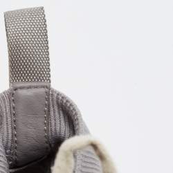 Dior Grey/White Leather and Oblique Knit Fabric Walk'n'Dior High Top Sneakers Size 38