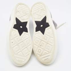 Dior Grey/White Leather and Oblique Knit Fabric Walk'n'Dior High Top Sneakers Size 38