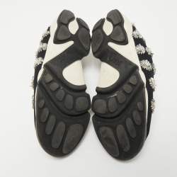 Pre Owned Dior Black Embellished Mesh Fusion Sneakers Size 40