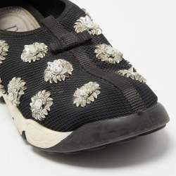 Pre Owned Dior Black Embellished Mesh Fusion Sneakers Size 40