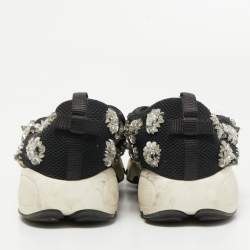 Pre Owned Dior Black Embellished Mesh Fusion Sneakers Size 40