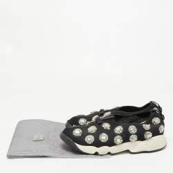 Pre Owned Dior Black Embellished Mesh Fusion Sneakers Size 40