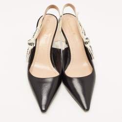 Pre Owned Dior Black Leather J'adior Slingback Pumps Size 37