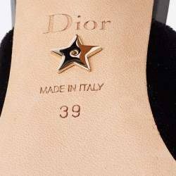 Pre Owned Dior Black Velvet J'adior Slingback Pumps Size 39