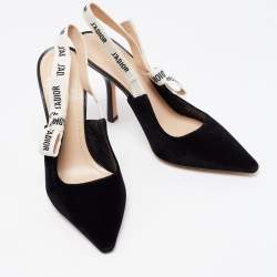 Pre Owned Dior Black Velvet J'adior Slingback Pumps Size 39
