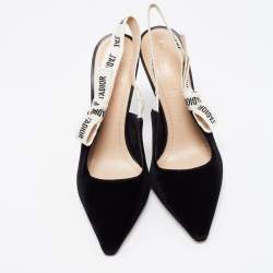 Pre Owned Dior Black Velvet J'adior Slingback Pumps Size 39