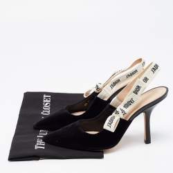 Pre Owned Dior Black Velvet J'adior Slingback Pumps Size 39