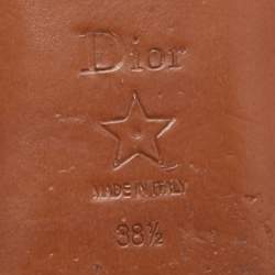 Dior Tan Leather Slide Sandals Size 38.5
