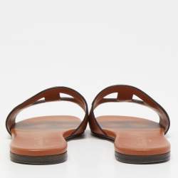 Dior Tan Leather Slide Sandals Size 38.5