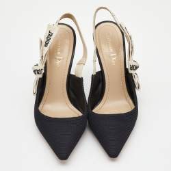 Dior Black Fabric J'adior Slingback Pumps Size 37.5