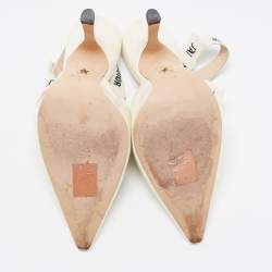 Pre Owned Dior White J'adior Slingback Pumps Size 38