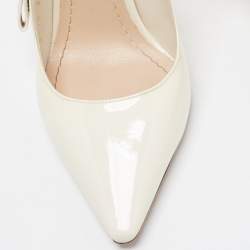 Pre Owned Dior White J'adior Slingback Pumps Size 38