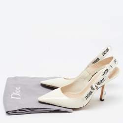 Pre Owned Dior White J'adior Slingback Pumps Size 38