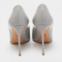 Pre Owned Dior Grey Patent Leather Pointed Toe Pumps Size 37.5