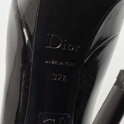 Dior Black Patent Leather Peep Toe Platform Pumps Size 37.5