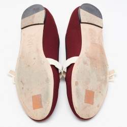 Pre Owned Dior Burgundy Canvas Miss J'adior Ballet Flats Size 41