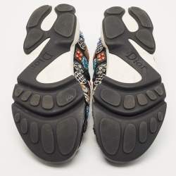 Pre Owned Dior Black Mesh Beaded Embroidered Fusion Sneakers Size 38