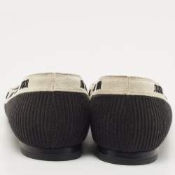 Pre Owned Dior Black/White Canvas J'adior Ballet Flats Size 38