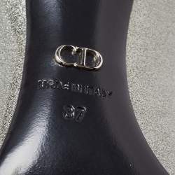 Pre Owned Dior Silver Glitter Patent Leather Pointed Toe Pumps 37