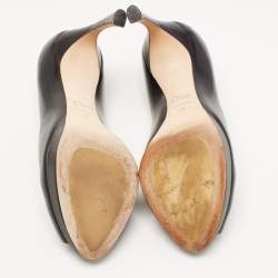 Pre Owned Dior Black Leather Diorella Pumps Size 36