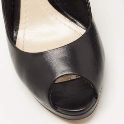 Pre Owned Dior Black Leather Diorella Pumps Size 36