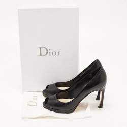 Pre Owned Dior Black Leather Diorella Pumps Size 36