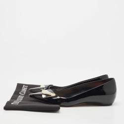 Dior Black Patent Pointed Toe Bow Ballet Flats Size 36