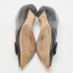Dior Black Patent Pointed Toe Bow Ballet Flats Size 36