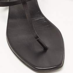 Pre Owned Dior Black Satin Embellished T Strap Flat Sandals Size 39