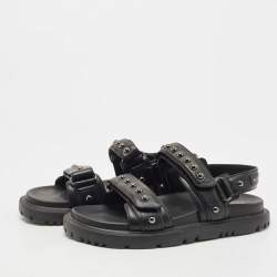 Dior Black Leather  DiorAct Sandals Size 38