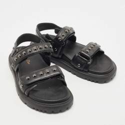 Dior Black Leather  DiorAct Sandals Size 38