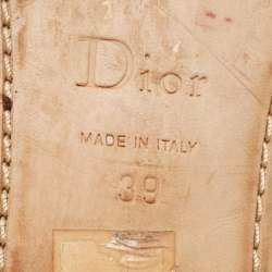 Dior Coral Red Leather Cannage Bow Thong Flats Size 39