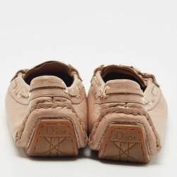 Dior Light Brown Leather CD Slip On Loafers Size 41