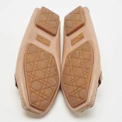 Dior Light Brown Leather CD Slip On Loafers Size 41
