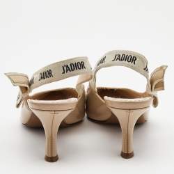 Pre Owned Dior Beige Patent Leather J'adior Slingback Pumps Size 40