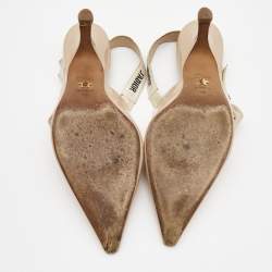Pre Owned Dior Beige Patent Leather J'adior Slingback Pumps Size 40