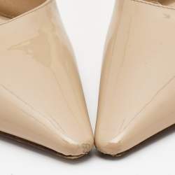 Pre Owned Dior Beige Patent Leather J'adior Slingback Pumps Size 40