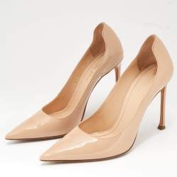 Pre Owned Dior Beige Patent Leather D-Moi Pumps Size 38
