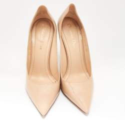 Pre Owned Dior Beige Patent Leather D-Moi Pumps Size 38