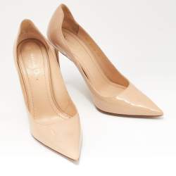 Pre Owned Dior Beige Patent Leather D-Moi Pumps Size 38