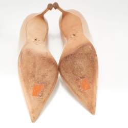 Pre Owned Dior Beige Patent Leather D-Moi Pumps Size 38