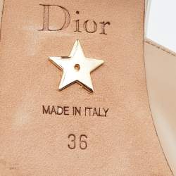 Pre Owned Dior Beige Patent Leather J'adior Slingback Pumps Size 36