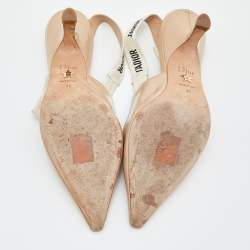 Pre Owned Dior Beige Patent Leather J'adior Slingback Pumps Size 36