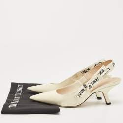 Pre Owned Dior Cream Patent Leather J'adior Slingback Pumps Size 38