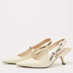 Pre Owned Dior Cream Patent Leather J'adior Slingback Pumps Size 38