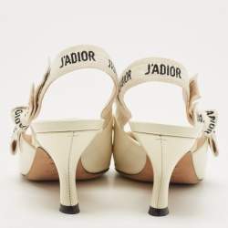 Pre Owned Dior Cream Patent Leather J'adior Slingback Pumps Size 38